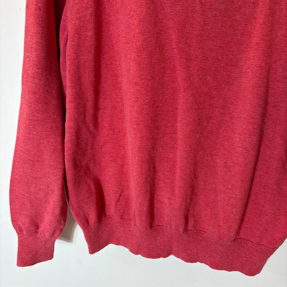 J. Crew Crewneck Sweater Red Cotton Pullover Size Medium - Picture 3 of 6